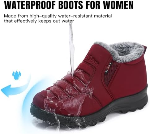SHIBEVER Snow Boots For Women Warm: Winter Comfortable Non Slip Ankle Boot