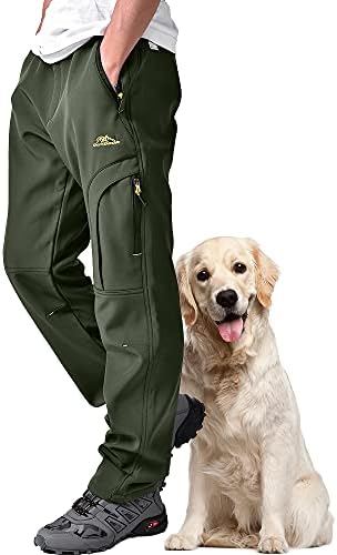 Men's hiking Snow Pants Skiing Winter Insulated Fleece lined Outdoor Water Repellent camping,walking,fishing