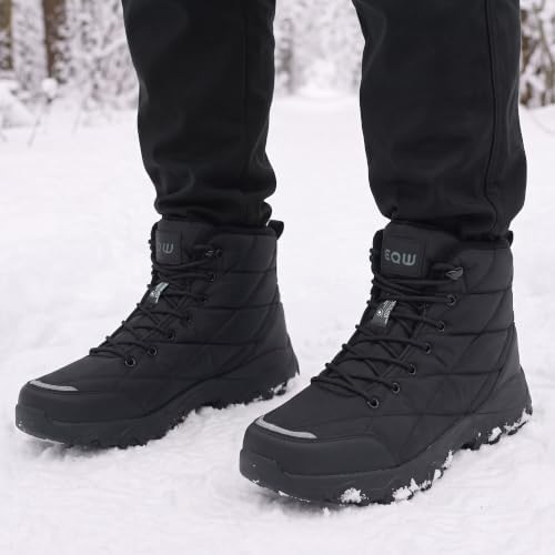 EQW Men's Waterproof Snow Boots Insulation Lightweight Non-Slip