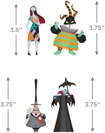 Hallmark Keepsake Halloween Ornaments 2025, Disney Tim Burton's The Nightmare Before Christmas Citizens of Halloween Town, Set of 4, Gifts for The Nightmare Before Christmas Fans