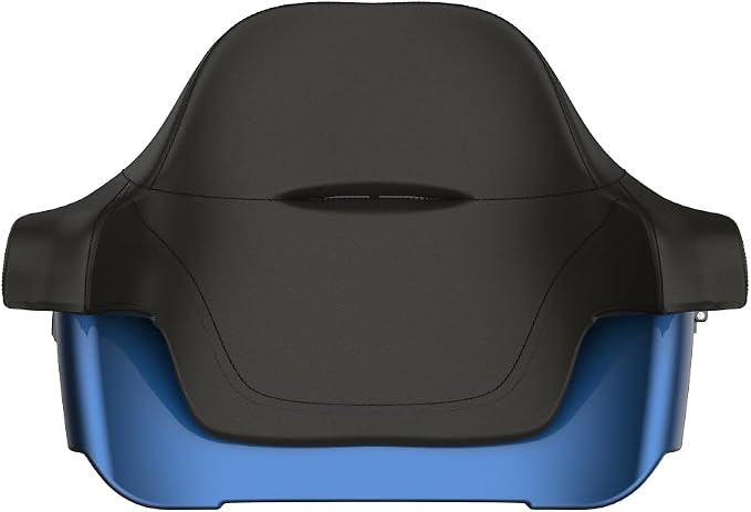 Advanblack Road Glide Tour Trunk Pack Big Blue Pearl King Tour Trunk Pack Luggage +Wrap-Around Backrest Pad for '97-'25 Harley Touring Road King Street Glide Electra Glide CVO models
