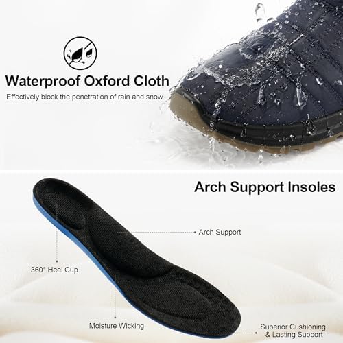 Winter Snow Boots for Women 2026: All-day Comfort Warm Fur Lined Mid Calf Hook Loop Waterproof Outdoor Shoes for Walking