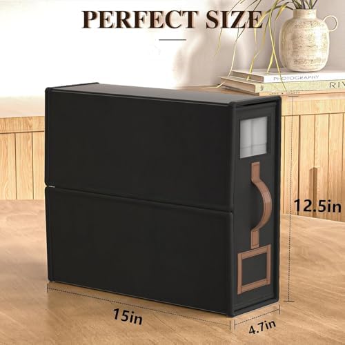 8 Pack Bed Sheets Organizers And Storage,Sheets Set Folder Keeper with Handle,Foldable Bedding Storage Box For Linen Closet,Duvet Cover(King Size-3.7 Gal,Black)