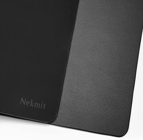 Nekmit Leather Desk Blotter Pad 34 x 17 Inches, Flat, Non-Slip, Waterproof, Black