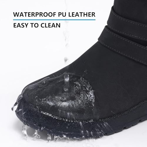 TEMOFON Women Snow Boots Waterproof: Fur Lined Warm Winter Ankle Booties