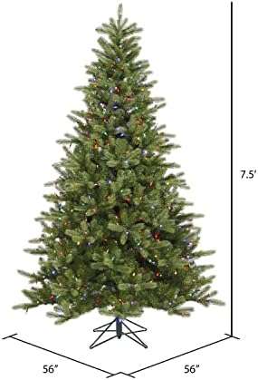 Vickerman 7.5' King Spruce Artificial Christmas Tree, Multi-Colored Dura-Lit LED Lights - Faux Christmas Tree - Seasonal Indoor Home Decor