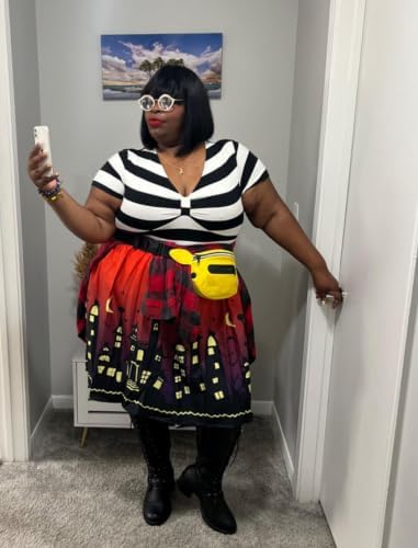 ZEZCLO Women's Plus Size Halloween Dress Pumpkin Halloween Costume Dresses