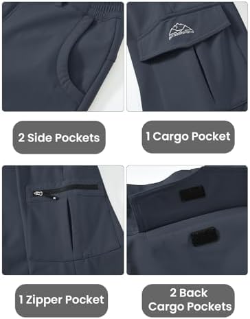 TBMPOY Men's Snow Ski Fleece Lined Hiking Pants Waterproof Winter Snowboard Warm Outdoor Insulated Pants Windproof
