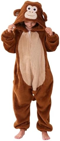 Animal Onesie Pajamas for Kids, Soft Flannel Halloween Cosplay Costume for Boys Girls