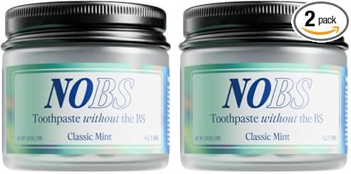 NOBS (No Bad Stuff) Toothpaste Tablets - Nano Hydroxyapatite, Fluoride & Plastic Free, Eco & Travel Friendly - Remineralize with NHA (1 Month) (Pack of 2)