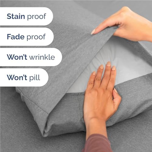 Full Size 4 Piece Sheet Set - Breathable & Cooling Sheets - Heathered Grey