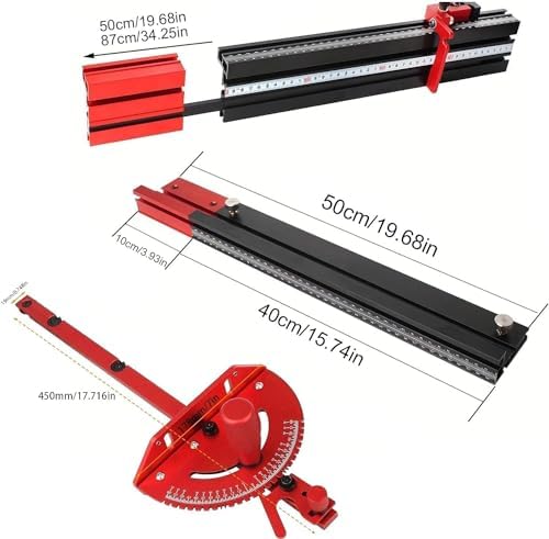 Aluminum Precision Miter Gauge for Maximum Stock Support and a Repetitive Cut Flip Stop
