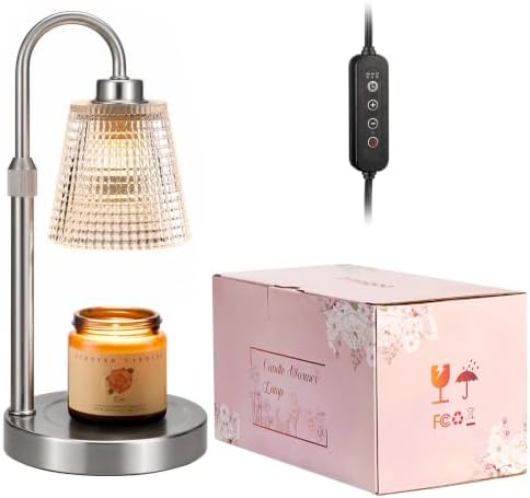 Satin Nickel Candle Warmer Lamp with Timer Home Decor Gifts for Women