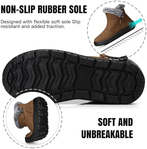 SHIBEVER Winter Snow Boots for Women: Waterproof Ankle Warm Fur Lined Boot