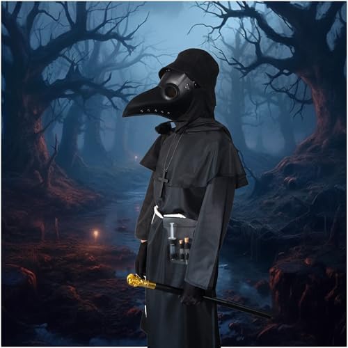 Kids Plague Doctor Costume 14-Piece Halloween Cosplay Set