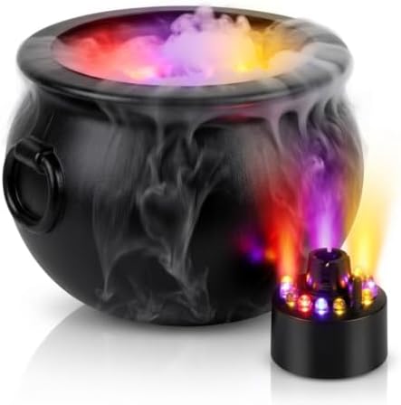 PMU 2pc Cauldron set, 10in Black Cauldron w/Mist Maker & Multicolor Fogger