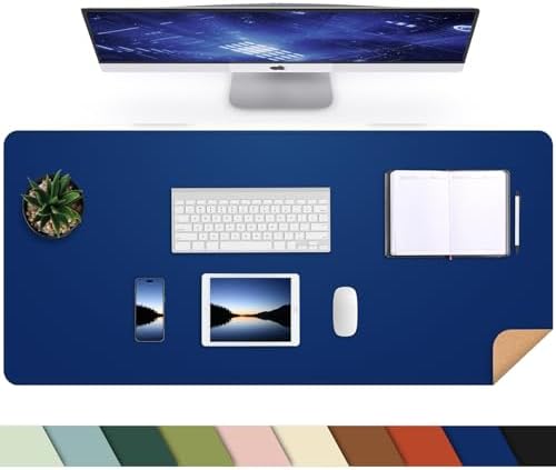 AFIING Cork Desk Mat, Sapphire Blue, 35.4" x 17"