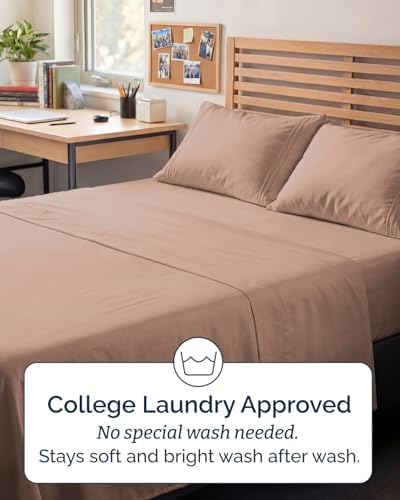 Full XL Sheets - 4 Piece Full XL Sheet Set - Breathable & Cooling - Mauve