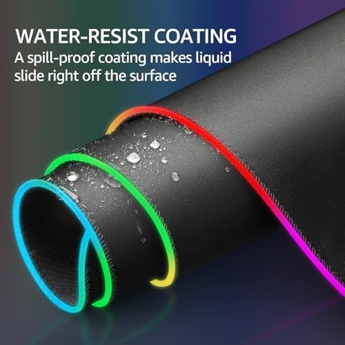 KTRIO RGB Large Gaming Mouse Pad, 31.5 x 15.7 in, RGB Black, XXL