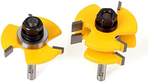 YONICO Router Bits Tongue & Groove Set 1/4-Inch Plywood Panel 2 Bit 1/4-Inch Shank 15231q