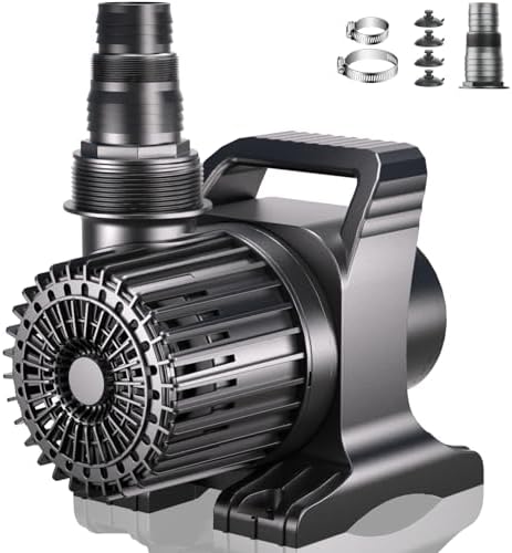 WaterRebirth 850W 12000 GPH Pond Pump, Ultra Quiet Heavy Duty Submersible Water Pump for Koi Ponds, Fountains, Aquariums & Waterfalls, 20.3 ft Power Cord, UL Listed