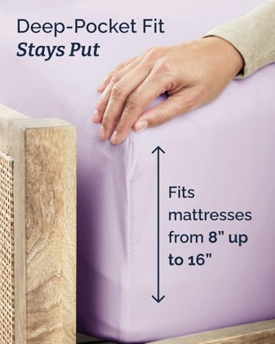 Twin Size 3 Piece Sheet Set - Breathable & Cooling Sheets - Light Lavender