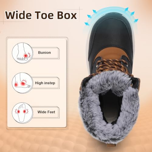 Spesoul Snow Boots for Men Winter Boots Warm Wide Waterproof Lightweight
