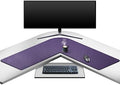 Mydours L-Shape Desk Pad, (38"+38") x13 Large PU Leather Corner Mat, Purple