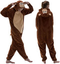 Snug Fit Unisex Adult Onesie Pajamas, Flannel Cosplay Animal One Piece Halloween Costume Sleepwear Homewear