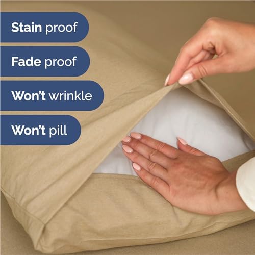 King Size 4 Piece Sheet Set - Breathable & Cooling Sheets - Heathered Tan