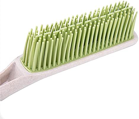 Brush and Dustpan Set, Small Portable Rubber Hand Broom with Mini Dustpan for Desk Cleaning