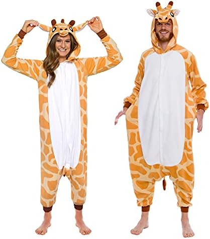 Funziez! Adult Onesie Halloween Costume Animal Dinosaur Shark Unisex Plush One Piece Cosplay Suit for Adults, Men and Women