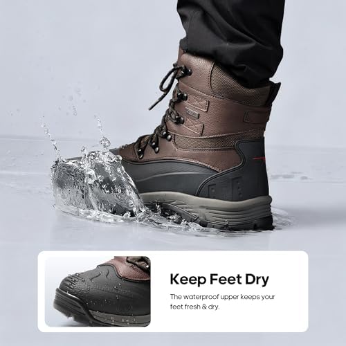 NORTIV 8 Men's Insulated Waterproof Winter Snow Boots