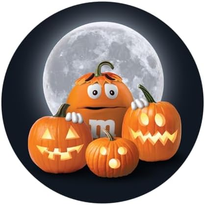 M&M'S Halloween Milk Chocolate Candy Jar, Orange, Green, White, 12.7 oz