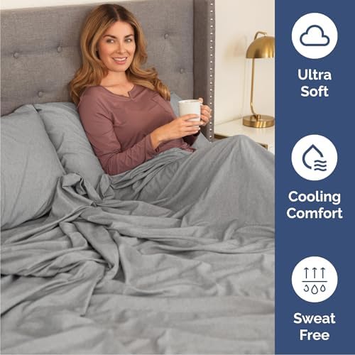 Cal King Size 4 Piece Sheet Set - Breathable & Cooling - Heathered Grey