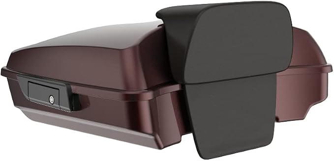 Advanblack Road Glide Tour Trunk Pack Merlot Sunglo Razor Tour Trunk Pack Backrest Pad for '97-'25 Harley Touring Road King Street Glide Electra Glide CVO models