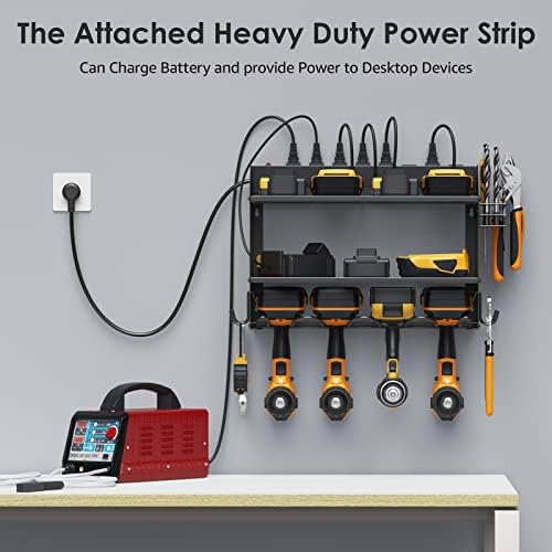 CCCEI Wall Mount Modular Tool Charging Organizer, Black, 2 Pack, 3 Tier.
