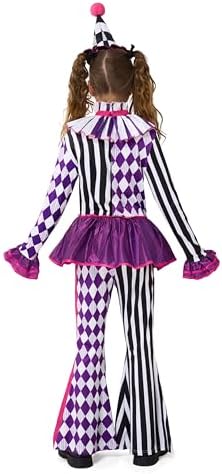 Spooktacular Creations Halloween Clown Costume for Girls, Jester Clown Costume for Kids, Halloween Role Play & Dress Up