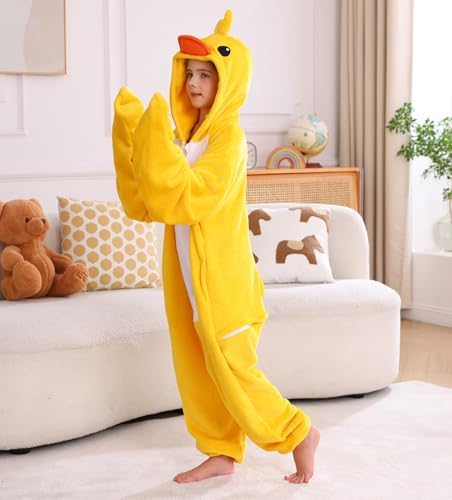 Animal Onesie Pajamas for Kids, Soft Flannel Halloween Cosplay Costume for Boys Girls