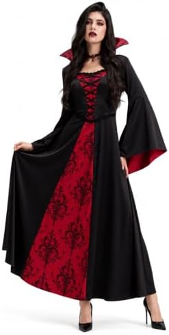Vampire Costume for Women, Long Gothic Halloween Dress