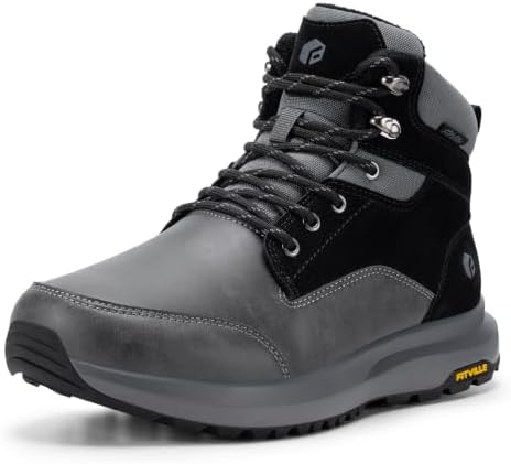 FitVille Mens Snow boots Wide Width Fur Lined Warm Winter Boots with Heat Lock Technology and Adjustable Lace up, Slip-Resistant Outsole for Outdoor