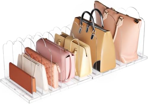 Lifewit Purse Organizer for Closet, 9.7" Tall Clear Handbag Shelf Dividers