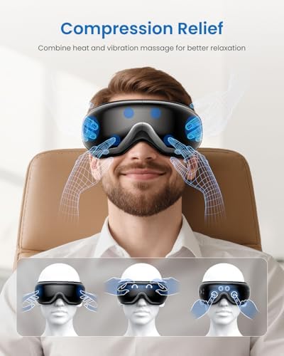 RENPHO Eyeris 1 Eye Massager with Heat, FSA Eligible HSA, Heated Eye Mask for Head Tension, Eye Strain & Screen Fatigue, Birthday Gifts for Men and Women