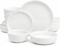 Gibson Home Oslo Dinnerware Set for 4, 16-Piece White Porcelain Plates and Bowls — Ceramic Dish Set | Microwave & Dishwasher Safe