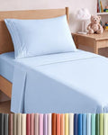 Twin XL Size 3 Piece Sheet Set - Breathable & Cooling Sheets - Sky Blue