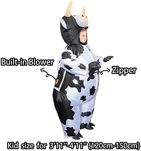 Stegosaurus Inflatable Cow Costume Kids, Halloween Blow Up Costumes for Kid Funny Cow Suit for Boys & Girls Cosplay Party