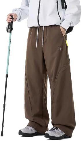 Men's Water-Repellent Ski Snow Hiking Pants Baggy Straight Leg
