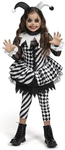 Spooktacular Creations Girls Clown Costume, Halloween Evil Clown Costume, Jester Dress for Girls Halloween