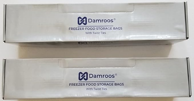 500 Freezer Food Storage Bags, 18" W x 24" H (Width x Height), with Plastic Ties. Clear Plastic Bags on Roll, High-Density Polyethylene, 15 Micron, 250 Bags/Roll, 1 Roll/Box. 2 Box/Order (2)