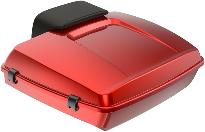 Advanblack 2024 Road Glide Razor Tour Trunk Pack Compatible with Road King FLHR Street Glide FLHX Road Electra Glide 2014-2025 Mounting Rack, Backrest & Stitching Liners (Whiskey Fire)